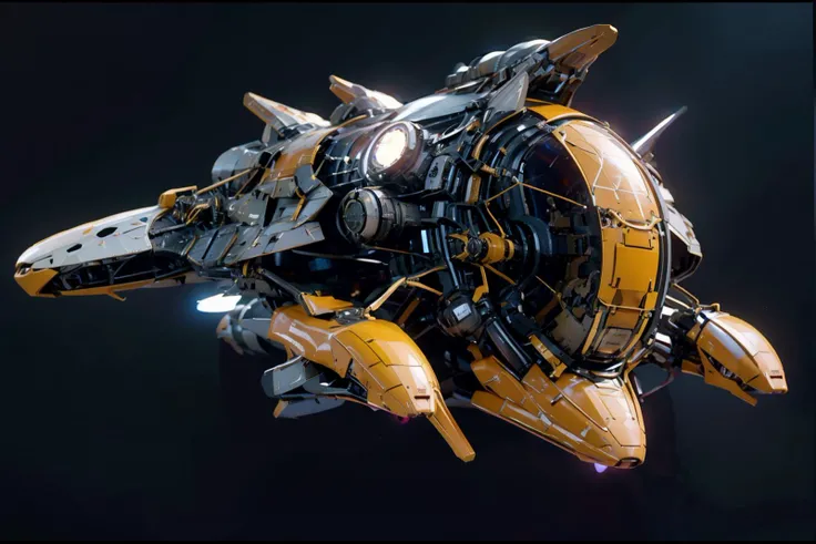 (spacecraft flying in outer space,:1.2),
