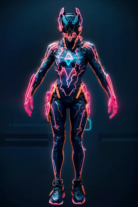 (blue neon outlines:1.4),man,full body,