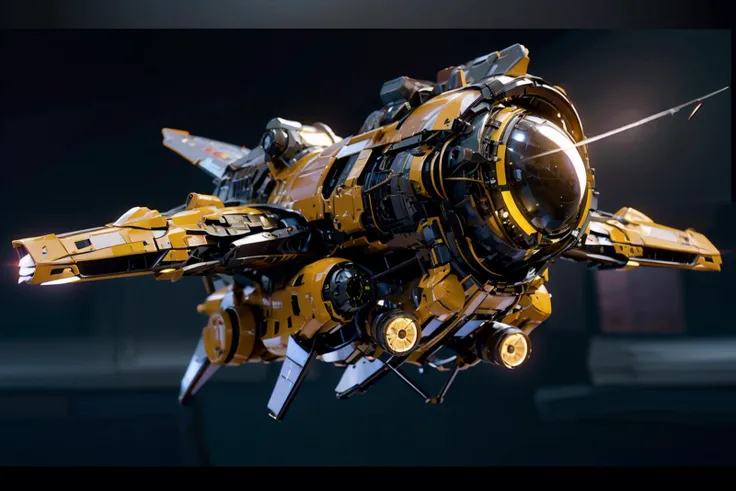 (spacecraft flying in outer space,:1.2),
