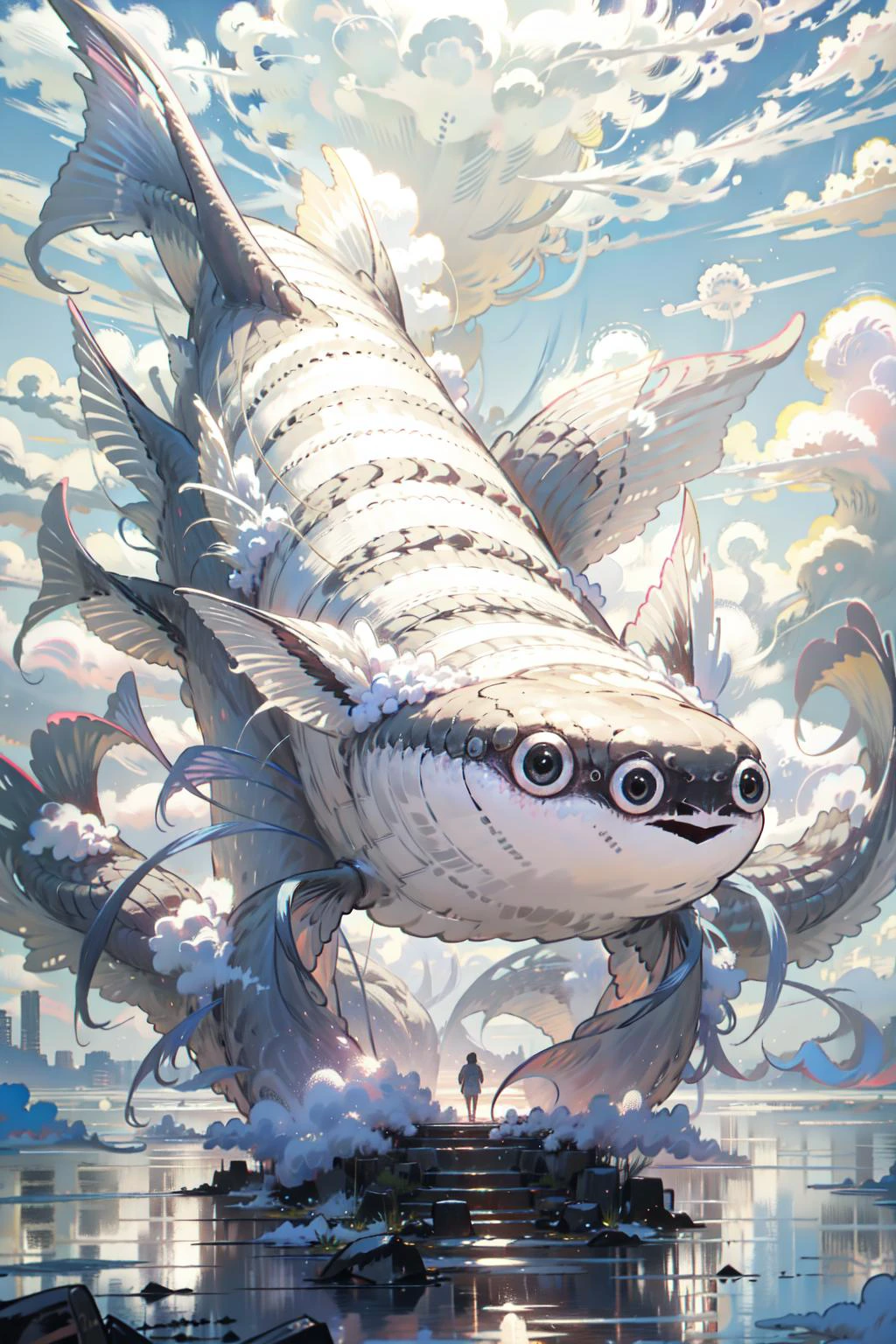 (wide angle view,:1.5),(masterpiece, best quality,best art,perfect detail:1.4),
<lora:Sacabambaspis-000001:1> sacabambaspis,fish,
blurry background, depth of field, (glowing, neon lights:0.3), outdoors, <lora:Sacred_beast:0.8> BJ_Sacred_beast