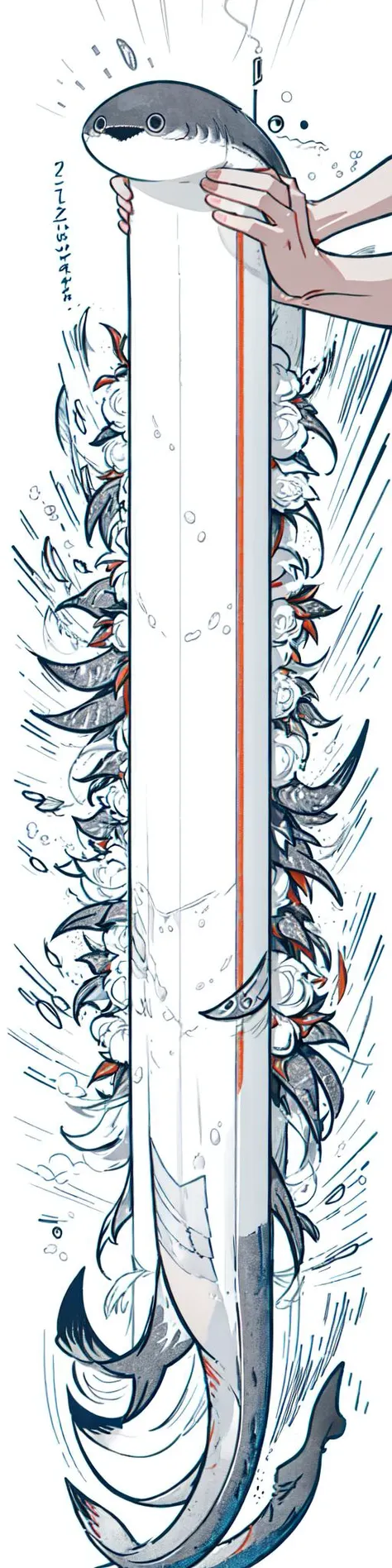 <lora:Sacabambaspis:1> (sacabambaspis,solo,1 very long fish,Face facing the viewer:1.4),(gray and white:1.3),
ultra high res,(vector art,cartoon,cute graffiti,stupid graffiti,simple graffiti arti:1.3)
good detailed, (glowing background),
best quality, wide-angle Hyperdetailed, masterpiece, 8k, natural lighting, soft lighting, sunlight, HDR (High Dynamic Range), Maximum Clarity And Sharpness, Multi-Layered Textures, <lora:LongcatMemeSolo:1> IncrsLcmSolo, full body, <lora:LightLine:0.8>