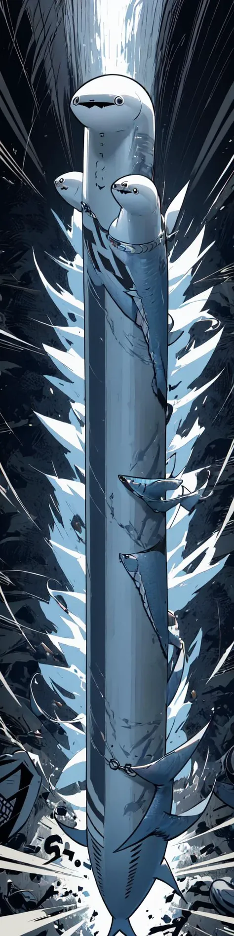 <lora:Sacabambaspis:1> (sacabambaspis,solo,1 very long fish,Face facing the viewer:1.4),(gray and white:1.3),
ultra high res,(vector art,cartoon,cute graffiti,stupid graffiti,simple graffiti arti:1.3)
good detailed, (glowing background),
best quality, wide-angle Hyperdetailed, masterpiece, 8k, natural lighting, soft lighting, sunlight, HDR (High Dynamic Range), Maximum Clarity And Sharpness, Multi-Layered Textures, <lora:LongcatMemeSolo:1> IncrsLcmSolo, full body, <lora:r1ge - AnimeRage:0.8>