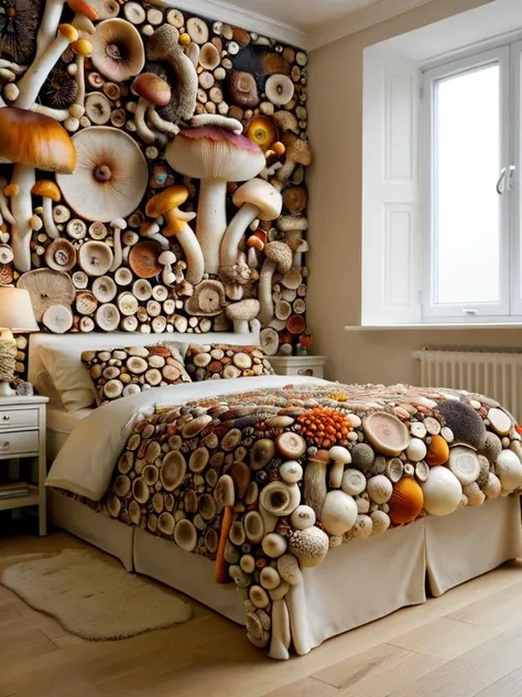 interior, bedroom, mushroomz <lora:mushroomz:1>