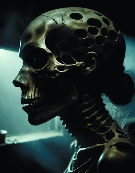 a woman's face in profile,made of intricate lace skeleton,in the style of the dutch masters and gregory crewdson,dark and moody,zkeleton <lora:zkeleton-sdxl:0.8>,<lora:add-detail-xl:1.6>,DonMn1ghtm4reXL <lora:DonMn1ghtm4reXL:0.7>,by diegocr,Gregory Crewdson Style page <lora:Gregory Crewdson Style:0.6>