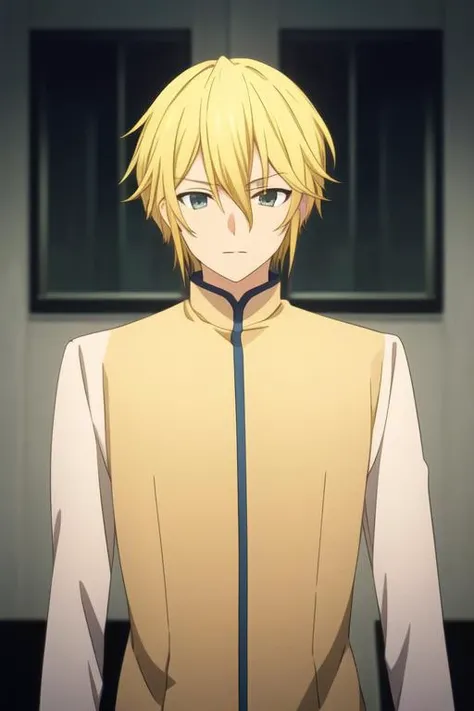 masterpiece, best quality, high quality, 1boy, solo, male focus, looking at viewer, upper body, <lora:hachisuka_mikhail:0.70>, hachisuka_mikhail, <lora:animemix_v3_offset:0.25>