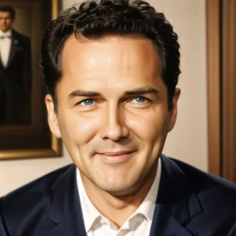 1man, 8k picture of NormMacdonald, (black suit and tie:1.2), (young man), dimples, (small room background:1.25), (view of upper body:1.35),
intricate, highly detailed, photoreal, realistic, masterpiece,
<lora:NormMacdonaldV0:0.86>, masterpiece, best quality, highest quality, focused, 8k wallpaper, extremely detailed, highly detailed face, highly detailed eyes, ultra realistic, photorealistic, sharp focus, absurdres, HDR, high contrast, photograph, detailed and intricate, highly detailed, digital painting, artstation, smooth, sharp focus, cinematic