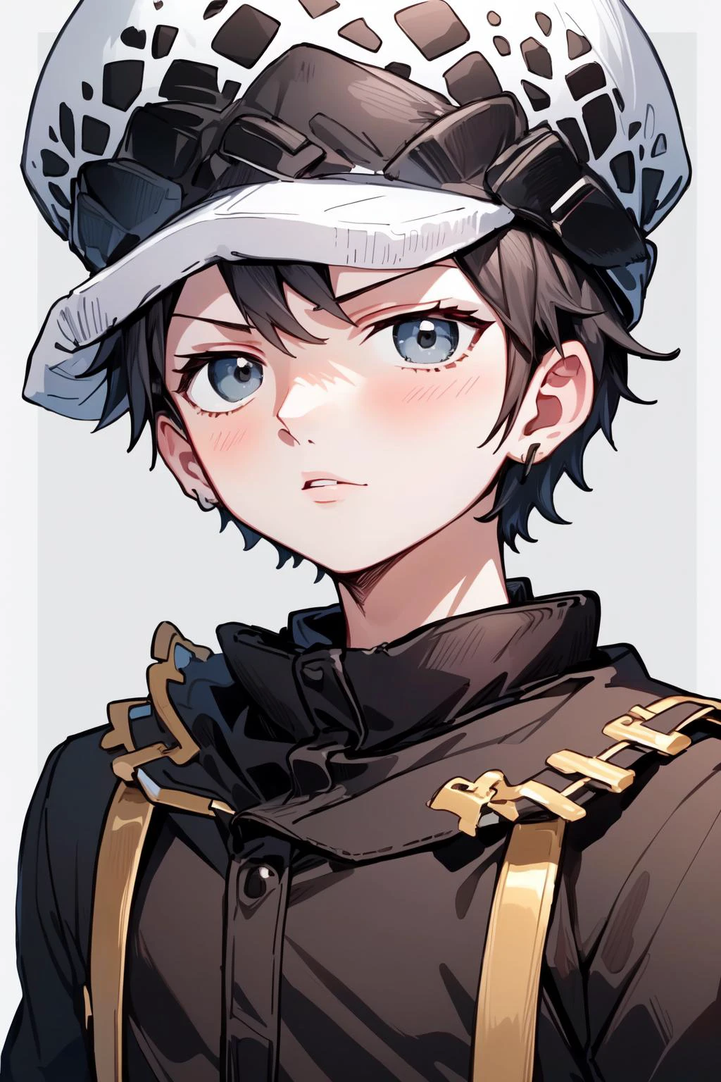 (masterpiece, best quality), intricate details
1boy, <lora:Trafalgar_lawV3:0.8> law,round hat, tattoos,