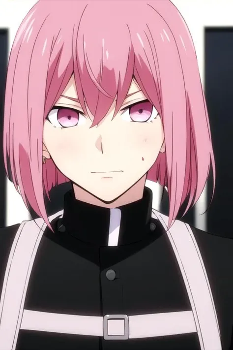 masterpiece, best quality, illustration, 1boy, solo, male focus, looking at viewer, , depth of field, ligne claire, , <lora:astolfo_granatum:0.68>, astolfo_granatum, pink hair, pink eyes