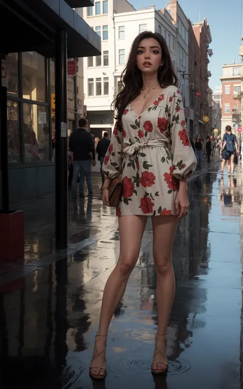 lady, street, outdoor, sunny, casual, very long hair, shy, city, <lora:chara_SonoBisqueDoll_KitagawaMarin_v1:0.8>, perfect nails, perfect hands, realistic reflection, realistic caustics, beautiful detailed, (detailed eyes), (detailed facial features), cinema light, particles, severe wind, (extreme detailed illustration), long eyelashes, best quality, ultra highres, depth of field, caustics, Broad lighting, natural shading, (full body)