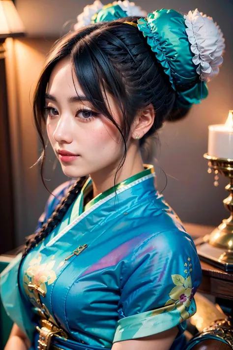 (realistic:1.3), finely detailed, quality, rembrandt lighting, (masterpiece:1.2), (photorealistic:1.2), (best quality), (detailed skin:1.3), (intricate details), dramatic, ray tracing, 1girl, japanese girl, 21 years old, detailed skin texture, (blush:0.5), (goosebumps:0.5), subsurface scattering, smiling, medium breasts, (mega ponytail, double bun:1.4), casual top, portrait shot, (bright sunny day), <lora:n15g_aio_hairstyles-1.0:1>