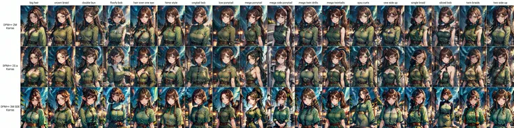 1girl, brown hair, grey eyes, breasts, (elf:0.91), green dress, (night sky:1.21), upper body, <lora:Hairstyle:1> big hair, (masterpiece, best quality:1.21)