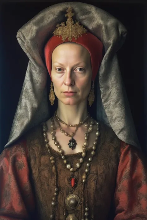 <lora:Sofonisba Anguissola Style:1>Sofonisba Anguissola Style - highly detailed medium format hassleblad portrait photograph of a wise looking mystical woman, dressed like a russian queen the the style of 16th century master painter bronzino.