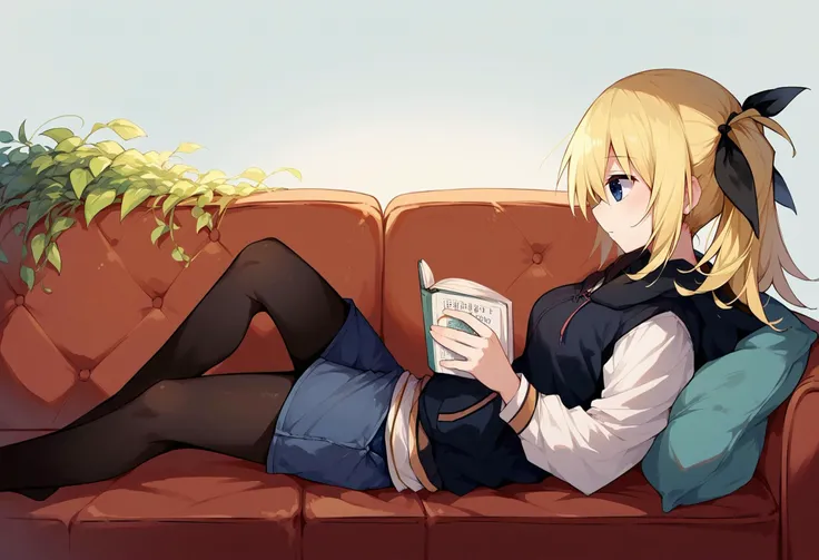 lying on sofa, from side, reading,
<lora:Arimura 10 DORA 3:1> HinaCasual, blue eyes, blonde hair, twintails, black hair ribbon, black hoodie, denim shorts, pantyhose, white shirt,medium breasts,
<lora:kushi_v1_1-000010:0.85>
BREAK
score_9,score_8_up,score_7_up,score_6_up,score_5_up, detailed,