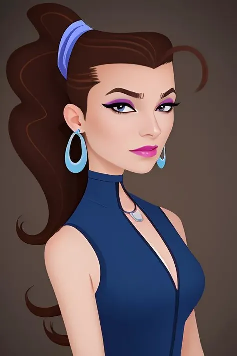 (extremely detailed 8K, high resolution, ultra quality), <lora:6teen_Tricia:0.7> 6teen_tricia, brown hair, jewelry, earrings, makeup, ponytail, hoop earrings, AS-MidAged