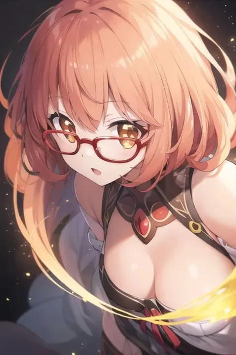 1girl, solo, <lora:Mirai:0.5>, kuriyama_mirai, glasses, red-framed_eyewear, short_hair, (extremely detailed), detailed hair, best resolution, best quality, ((medium breasts)), best resolution, best quality, (Masterpiece), extremely detailed face, Original Character, perfect lighting, best colors, colorful, beautiful, fine detail, ultra high resolution, Natural Volumetric Lighting And Best Shadows, Deep Depth Of Field, (Highest Quality, Amazing Details:1.4)