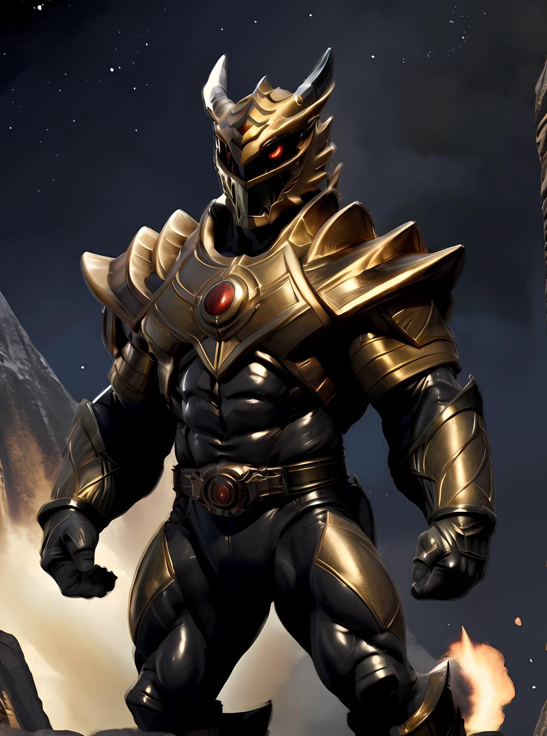(masterpiece:1.3), (best quality:1.2),
anthro, furry, muscular, biceps, big_arms, old, aged up, mature male, big muscles:1.5, big pecs:1.0, looking viewer standing, shimmering rainbow latex metal, dark saturated blue clothing with shimmering star patterns, is beautiful, is the embodiment of perfection, is a sparkling shimmering sacred beast, chiaroscuro,
Unreal Engine, Hyperdetailed, Anime, Marvel Comics, male, Full body,
ultra high quality model, 8k Ultra HD, perfect composition, beautiful detailed intricate insanely detailed octane render, 8 k artistic photography, photorealistic concept art, soft natural volumetric cinematic perfect light, perfect depth of field shot, ray tracing, photometry, metallic deep colors, beautiful, cute, body in galaxy, chrome body,
(glowing red eyes), evil supervillain, dashing cape, mocking gaze, evil smile, delicate detailed eyes, delicate detailed face, emits and aura of power and majesty, emperor, imperial cape, total body, (Totality Embodiment), (Metapotence - Have absolute power over your own existence and everything related to it), stunning, mythical being, breathtaking beauty, pure perfection, divine presence, unforgettable, impressive, breathtaking beauty, beautiful, auras, rays, vivid colors reflects, being absolute, perfect, physical manifestation of a Muscular Supreme Being, majestic and powerful entity exudes an aura of strength and control, sharp teeth, fangs, (Author Authority, Cosmic Entity that is trans-fictional and truly omnipotent, being absolute, perfect, and undefinable. the end-all be-all of narratives, the creator and the destroyer), sinister looking helmet, dark green bodysuit,
(uploaded and trending on imgur, pixiv, furaffinity, pinterest, e621, inkbunny, tumblr, playground, deviantart, artstation, ),
(in the style of and art by Chunie, jiandou, yupa, kiyosan, darkgem, Null-Ghost, Izrez, twinkle-sez, Adios, OrcFun, Akira Toriyama, Kentaro Miura, Katsuhiro Otomo, Watanabe Kenji, Yoshiki Takaya, Go Nagai, Tetsuo Hara, Riku Sanjo, Koichi Ohata, Masamune Shirow, midjourney, greg rutkowski, raphael, caravaggio, greg rutkowski, beeple, beksinski, giger, artgerm, simon stalenhag, wayne barlowe, igor kieryluk, loish, rhads, ),
<lora:LordDrakkon:0.65> (lord drakkon), armor, helmet, bodysuit, belt, red eyes, gloves, mask, boots, horns, single horn, gold armor, white gloves, vambraces, white bodysuit, <lora:Dragonranger:0.25> Greenranger, green bodysuit, <lora:Kiva:0.25> <lora:ShowaRider:0.25> kamen rider, scarf <lora:White_Ranger:0.25> White_Ranger, solo, black breastplate, detailed helmet and armor <lora:Zen Aku:0.25> Zen Aku <lora:2023-05-12_104009:0.25> å¸çä¾ <lora:Emperor hero_20230901193524:0.25> gold trim, shoulder armor, armor, black bodysuit, <lora:muscle_slider_v1:3.8> <lora:YQ_MaterialEnhancer_:0.5>