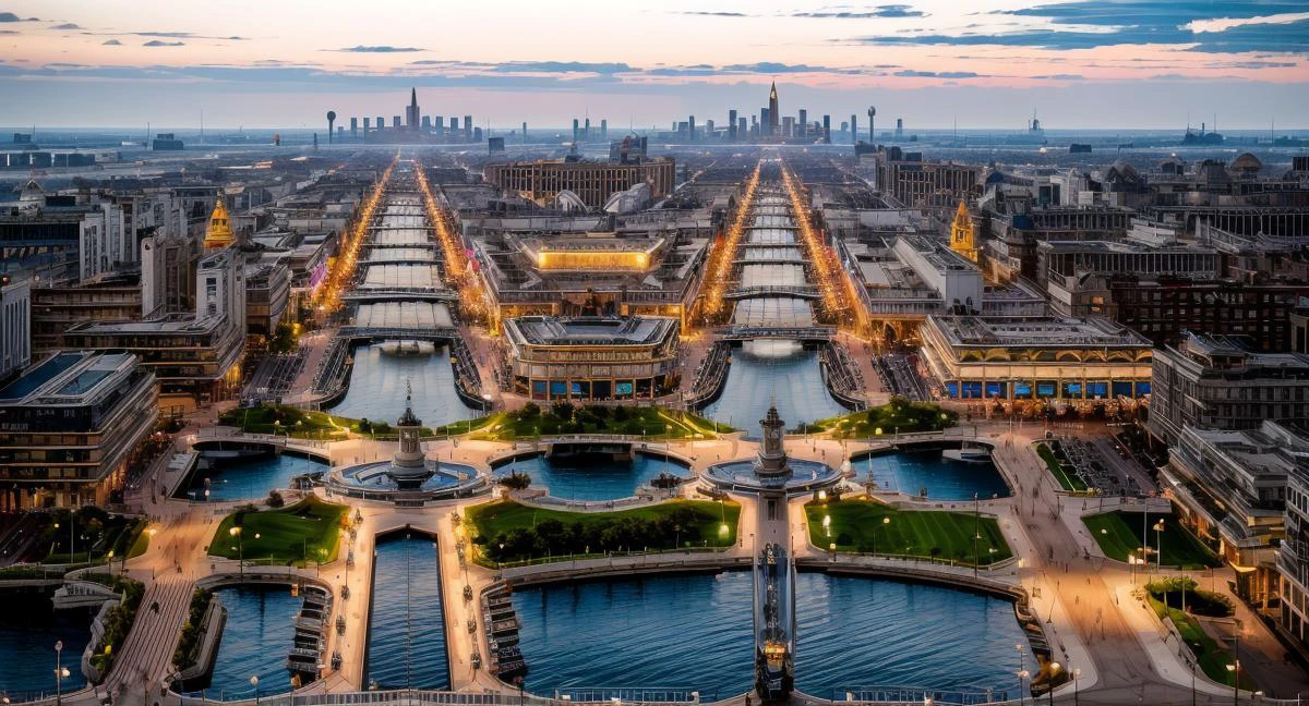 (masterpiece:1.3), (best quality:1.2), chiaroscuro,
( Unreal Engine, CGI render, Hyperdetailed, Americana, scenery, city, vivid colors, buildings, dense area of the city, mall, canals, resplendent park areas, residential area, city center, metropolis, aerial view, realistic, modern megacity, skyscraper, magnificent architecture, ),
ultra high quality model, 8k Ultra HD, perfect composition, beautiful detailed intricate insanely detailed octane render, 8 k photography, soft natural volumetric cinematic perfect light, perfect depth of field shot, ray tracing, photometry, beautiful,
(uploaded and trending on imgur, pixiv, furaffinity, pinterest, e621, inkbunny, tumblr, playground, deviantart, artstation, ),
(in the style of and art by midjourney, greg rutkowski, raphael, Frank Lloyd Wright, James Gurney, Thomas Kinkade, ),
<lora:AmericanaArchitecture:0.85> <lora:more_details:0.85> <lora:YQ_MaterialEnhancer_:0.85>
