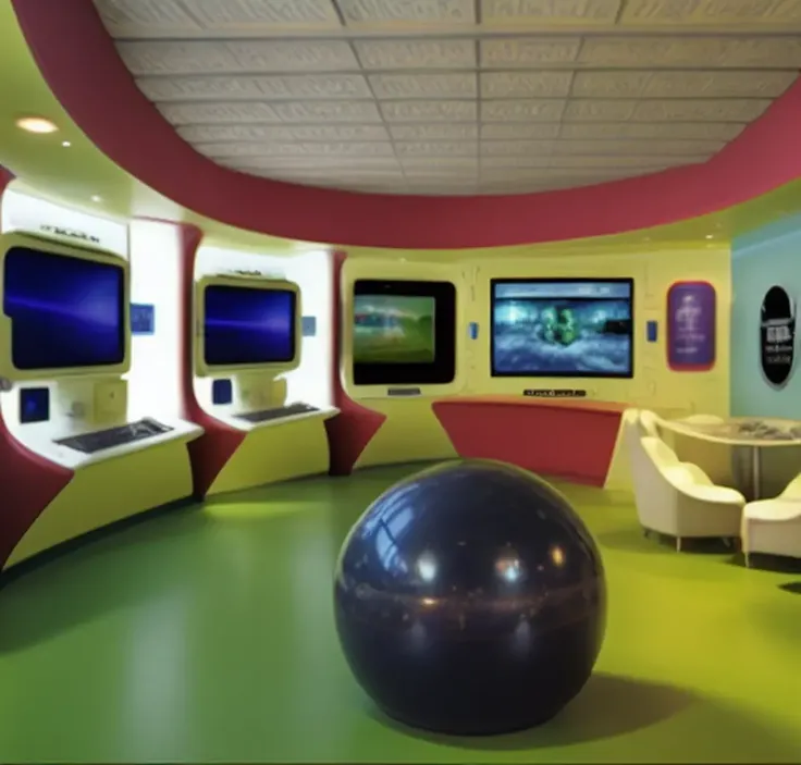 y2k aesthetic <lora:y2kaesthetic:0.7> Internet caf, interior design