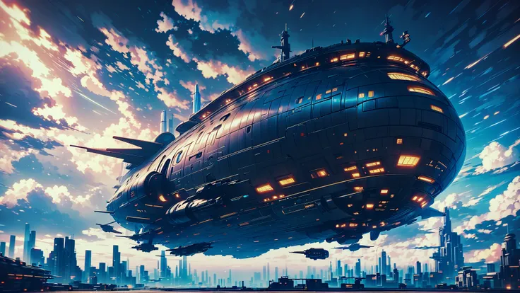 awesomize, anime style, digital painting, morning, blue sky, clouds, scenery, far-future Mizuiro Kaiwai interior of an airship<lora:EnvyAwesomizeXL01:0.8>