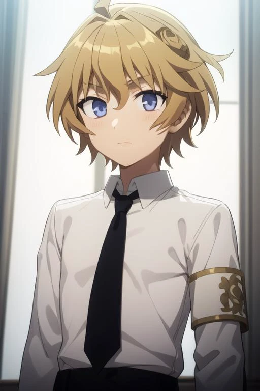 masterpiece, best quality, high quality, 1boy, solo, male focus, looking at viewer, upper body, <lora:frain_yggdmillennia_roche:0.70>, frain_yggdmillennia_roche, blonde hair,
