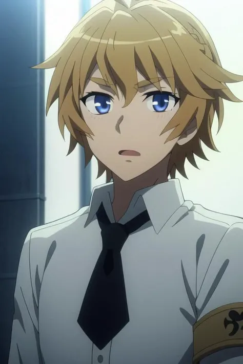masterpiece, best quality, high quality, 1boy, solo, male focus, looking at viewer, upper body, <lora:frain_yggdmillennia_roche:0.70>, frain_yggdmillennia_roche, blonde hair, <lora:animemix_v3_offset:0.70>