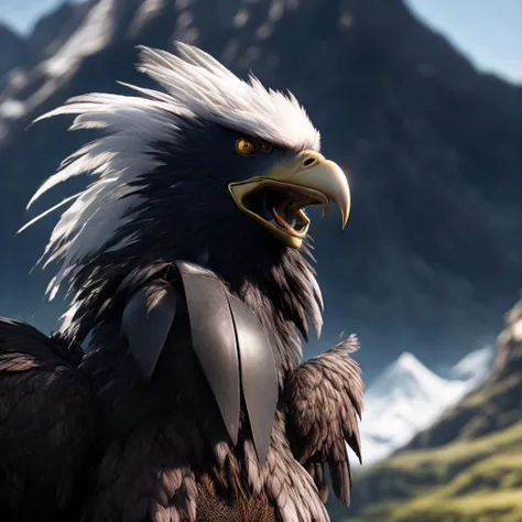 fking_scifi_v2, award winning portrait of a werecreature, close up, 80mm, f/1.8,
eagle headed woman wearing (feathered LnF dress:1.2),
mountain background , <lora:LnF21:0.8>