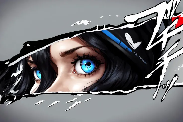 Highly detailed, High Quality, Masterpiece, beautiful, sharp focus, shiny skin, best quality, perfect anatomy:1.4, high detailed, 8k, highres, lineart, sketch, (masterpiece:1.4), (highest quality:1.4), (sharp focus:1.2), (colored:1.3), (digital painting:1.1), 8k wallpaper, (tight gap:1.2), arch linux-chan, black hair, blue eyes, hood up,<lora:Char_Meme_ArchLinuxchan:0.9>, Persona Cut In, <lora:Style_PersonaCutIn:1>