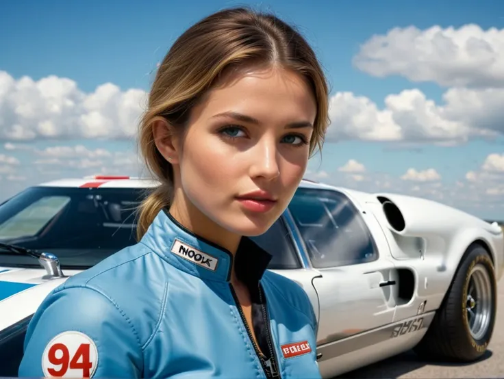 nordic young woman woman, athletic,
at race track, wearing race car driver outfit, leaning against gt40 mkii, blue sky, clouds,
high fashion photography by Herb Ritts,
BREAK
natural light, 4k, uhd, (film grain, bokeh, shallow depth of field, sharp focus, full sharp, vignette:1),
(cinematic film stock footage style, magazine cover), dutch angle, shot with arri alexa mini, subsurface scattering, f2, 35mm,
(miniature effect, expired film, warm tones, analog, light leaks, vintage photography, selective focus, highly detailed, vibrant, perspective control, tilt shift),
golden mean, rule of thirds, (symmetry), (maximalism, hyper detailed, highly detailed, volumetrics)
BREAK
(skin details, skin texture, pores),
detailed eyes, perfect eyes, detailed lips, detailed nose, detailed face, detailed hands, detailed fingers, perfect fingers, detailed fingernails
<lora:add-detail-xl:1>
<lora:xl_more_art-full_v1:0.5>
<lora:epi_noiseoffset2:0.5> <lora:GT40MKII_SDXL_v01:1>