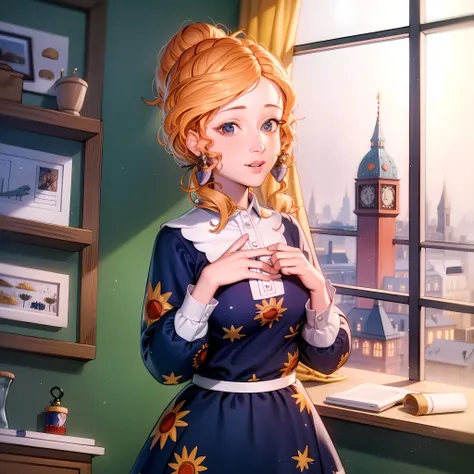 ((masterpiece, best quality)),(complex lighting),1girl, Valerie frizzle,dress, <lora:Ms_frizzle1-10:0.8>