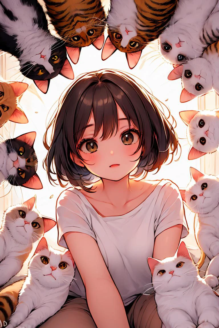 (masterpiece, best quality), 1girl, <lora:comingto:1> surrounded by cat,