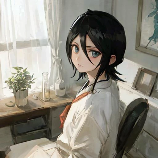 rukia,looking at viewer, solo, masterpiece, best quality,