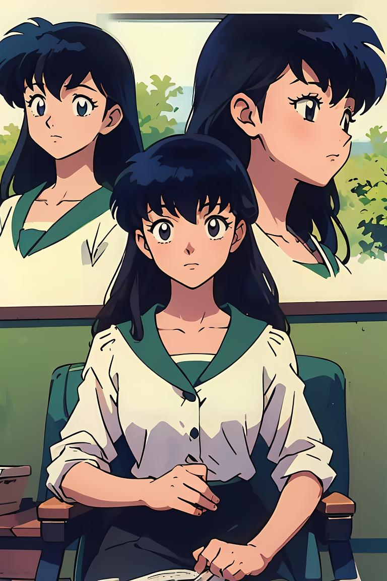 Anime characters sitting in a chair with a book and a cup - SeaArt AI