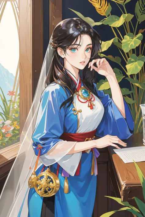 1girl, (comics art stylized by Jim Lee:1.0) and (Pietro da Cortona:0.9) , 8k Color splash, stylized, Portrait of a slight Oriental (Woman:1.3) , she is Fundraising, the Woman is very Atari 2600 Style and Infused, she is inside a Terrarium, she is feeling very confused, in fall 1960s mod fashion, her hair is Greco-Roman and styled as Undercut, the Woman has a Mature Gaelic Green Pores, Furry wedding ring, [Bold:lowborn:19] trees and Pisces constellation in background, at Sunset, shallow depth of field, Cel shading, Surprising, Superflat, Bloom light, 80mm, Albumen, Embroidery, Concept artist, matte skin, photo-realistic face, octane engine, photolab