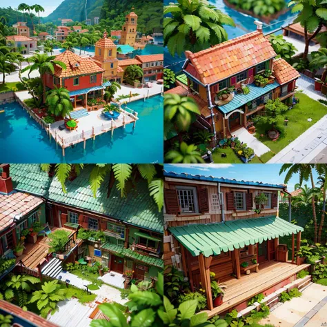 ((masterpiece,best quality)), absurdres,
<lora:Delfino_Plaza:0.7>, Delfino_Plaza, detailed small house, small island, detailed dock, detailed leaves on roof, detailed wooden door, big watermelon, palm tree,