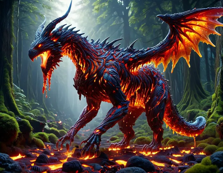 full body photo, medium monstrous anomalous terrifying anthropomorphic organism, 1 leg single-armed, hoofed, quadrifurcated-tailed, prehensile-tailed, spiky scales, mechanical wings made of gears and cogs and clockwork, , <lora:Made_of_pieces_broken_glass-000001:1.0> Made_of_pieces_broken_glass <lora:ral-lava-sdxl:1.0> ral-lava, mountain
absurdres, masterpiece, award-winning photography, Volumetric lighting, extremely detailed, highest quality photo, RAW photo, 16k resolution, Fujifilm XT3, sharp focus, realistic texture