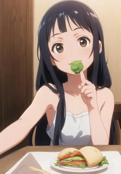 (Photo:1.3), highdetail, <lora:Yui:0.8>, Yui, solo, smile, eating sandwish, (acclaimed, alluring, captivating, exciting, gorgeous, striking:1.3), beautiful, (highly detailed, high quality:1.3)