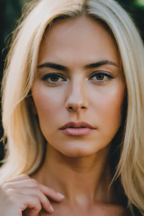 face shot of mca, (serious look), (blonde medium length hair), (hand on chin), Photorealistic, Hyperrealistic, Hyperdetailed, analog style, hip cocked, demure, detailed skin, matte skin, soft lighting, subsurface scattering, realistic, heavy shadow, masterpiece, best quality, ultra realistic, 8k, golden ratio, Intricate, High Detail, film photography, soft focus, detailed skin texture, (blush:0.5), (goosebumps:0.5), subsurface scattering,<lyco:MariaCucinotta-RealVision-V1.0:1.0>
