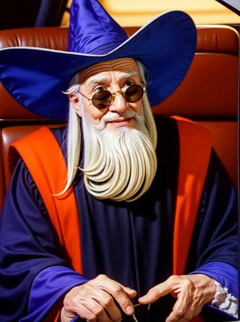 <lora:Jayce_and_the_Wheeled_Warriors:0.8>,<lora:add_detail:0.5>,<lora:boldline:-0.2>,<lora:noline:0.3> jaycewheeled, gillian, elderly male, big hat, long grey beard, glasses, wizard robe, cockpit view