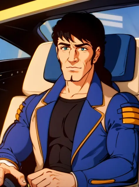 jaycewheeled, herc, male, black hair, blue jacket, driving a futuristic car, cockpit view, stressed, <lora:Jayce_and_the_Wheeled_Warriors:0.8>, <lora:add_detail:0.5>, <lora:boldline:-0.2>, <lora:noline:0.3>, 1girl, solo,