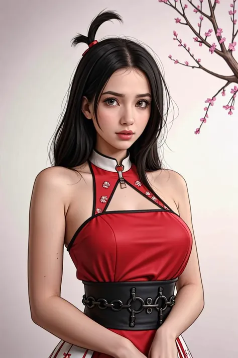 More about Elegant Portrait: Woman in Red and White An illustrated portrait of a woman with striking eyes and black hair, wearing a red and white historical dress, adorned with elegant jewelry. 8;548 8=B5@ 2 @><0=5 ;5:A0=4@0 N<0 ""@8 <CH:5B5@0" >?8AK205BAO :0: 65=I8=0 =5>1KG09=>9 :@0A>BK 8 >10O=8O. =0 1K;0 2KA>:>9 8 AB@>9=>9, A @>A:>H=K<8 G5@=K<8 2>;>A0<8 8 ?@>=78B5;L=K<8 :0@8<8 3;070<8. 5 :>60 1K;0 157C?@5G=> 15;>9, 0 3C1K - ?>;=K<8 8 GC2AB25==K<8.
