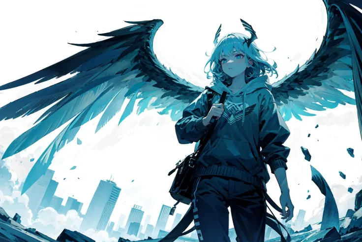 natural lighting, soft lighting, HDR (High Dynamic Range), Maximum Clarity And Sharpness, Multi-Layered Textures,(fresh and cool,bright color,cool breeze,:1.3),  <lora:ValkHoodie:0.8> hoodie, [woman|walkure], [walkure_armor, viking|hoodie], wings, viking ,perfect hands,perfect fingers,