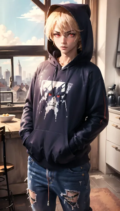 (cowboy shot), sfw, (masterpiece), (best quality:1.0), (ultra highres:1.0), detailed eyes
BREAK
<lora:Kurapika:0.7> Kurapika, 1boy, male focus, red eyes, smug
<lyco:DarkHoodies:0.9> wearing dark hoodies, dark hoodie,
BREAK
(gothic, indoors, gorgeous view)