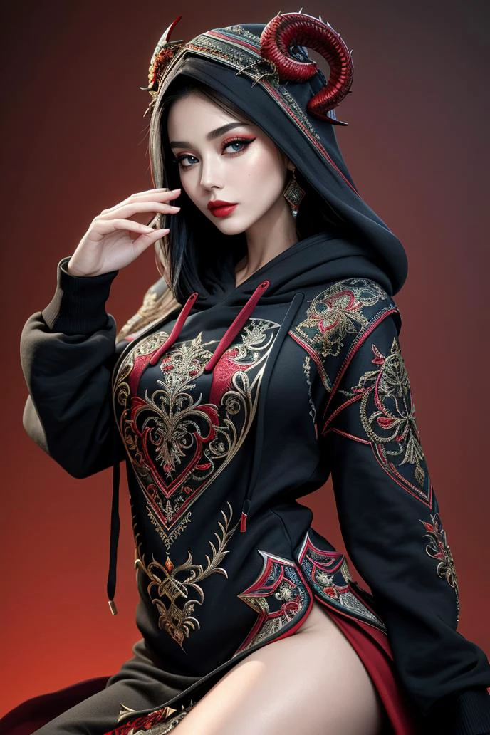 ((Masterpiece, best quality,edgQuality))
((hoodie)),edgJG fashion, a woman in a ((designer dress)),red dragon scales ,wearing edgJG_style clothing <lora:edgGallianoHoodies:1>