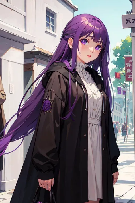 <lora:DarkHoodies:1> ([hoodie|GothGal|DRK_Glam,armor]::0.55), dark armor, GothGal_hoodie,   <lora:Fern:0.8> FernFrieren, very long hair, purple eyes, (purple pupils),, ultra detailed, masterpiece, best quality, aesthetic, detailed,