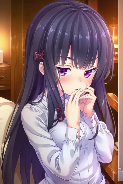 zakuronanase, <lyco:zakuronanase-lyco-nochekaiser:1>,
zakuro nanase, long hair, black hair, hair ornament, (purple eyes:1.1), hair bow, bangs, blunt bangs,
BREAK shirt, school uniform, white shirt, frills, red bow, plaid, center frills, plaid bow,
BREAK indoors, classroom,
BREAK looking at viewer, (cowboy shot:1.5),
BREAK <lyco:GoodHands-beta2:1>, (masterpiece:1.2), best quality, high resolution, unity 8k wallpaper, (illustration:0.8), (beautiful detailed eyes:1.6), extremely detailed face, perfect lighting, extremely detailed CG, (perfect hands, perfect anatomy),