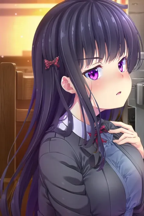 zakuronanase, <lyco:zakuronanase-lyco-nochekaiser:1>,
zakuro nanase, long hair, black hair, hair ornament, (purple eyes:1.1), hair bow, bangs, blunt bangs,
BREAK shirt, school uniform, white shirt, frills, red bow, plaid, center frills, plaid bow,
BREAK indoors, classroom,
BREAK looking at viewer, (cowboy shot:1.5),
BREAK <lyco:GoodHands-beta2:1>, (masterpiece:1.2), best quality, high resolution, unity 8k wallpaper, (illustration:0.8), (beautiful detailed eyes:1.6), extremely detailed face, perfect lighting, extremely detailed CG, (perfect hands, perfect anatomy),