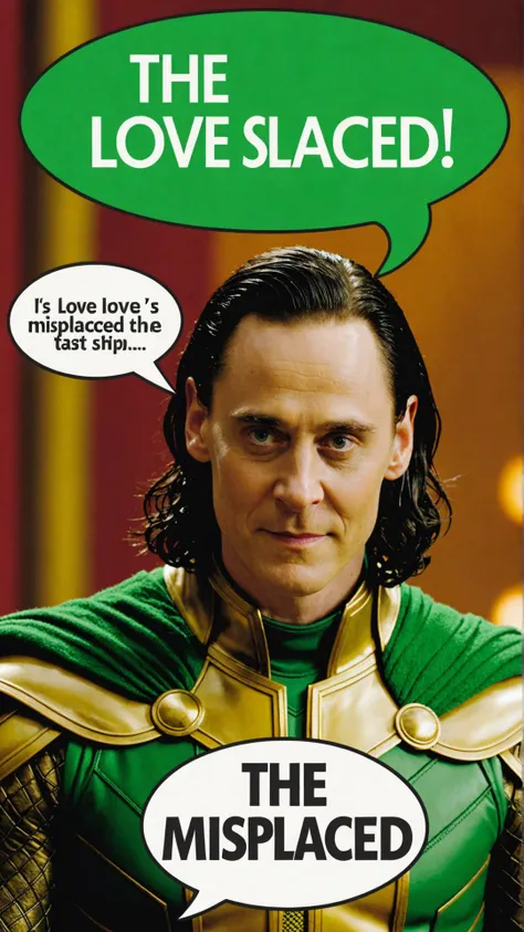 Photo of Loki with gas text bubble that says "the love misplaced"