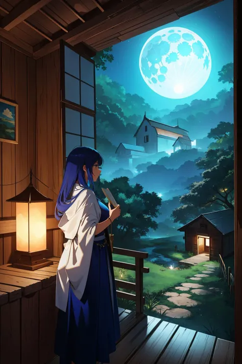 1girl, epic Concept art, concept art, landscape of a ([Greece:Farmhouse:1]:1.3) from inside of a Shrine, it is very Tough and [Relaxing|glamourous], dense jungle and Zodiac in background, Moon in the night, Cel shading, Happy, Letterism, Moonlight, Selective focus, Polychromatic, vintage, dynamic composition, contest winner, absurdres, zen