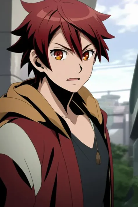 masterpiece, best quality, high quality, 1boy, solo, male focus, looking at viewer, upper body, <lora:akane_divine_gate:0.84>, akane_divine_gate, <lora:animemix_v3_offset:0.70>