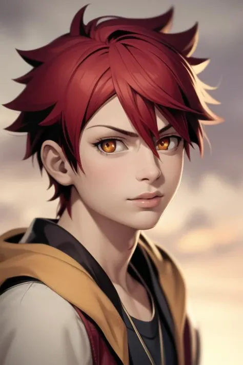 masterpiece, best quality, high quality, 1boy, solo, male focus, looking at viewer, upper body, <lora:akane_divine_gate:0.74>, akane_divine_gate, <lora:Realism-10:0.15>, Realism